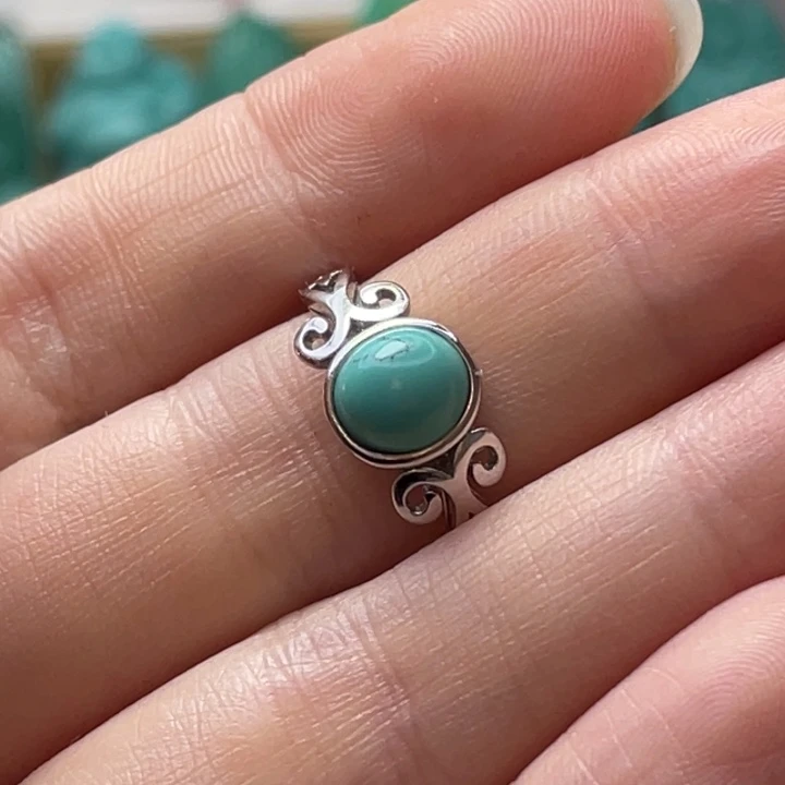 绿松石银S925镀金镶嵌配饰