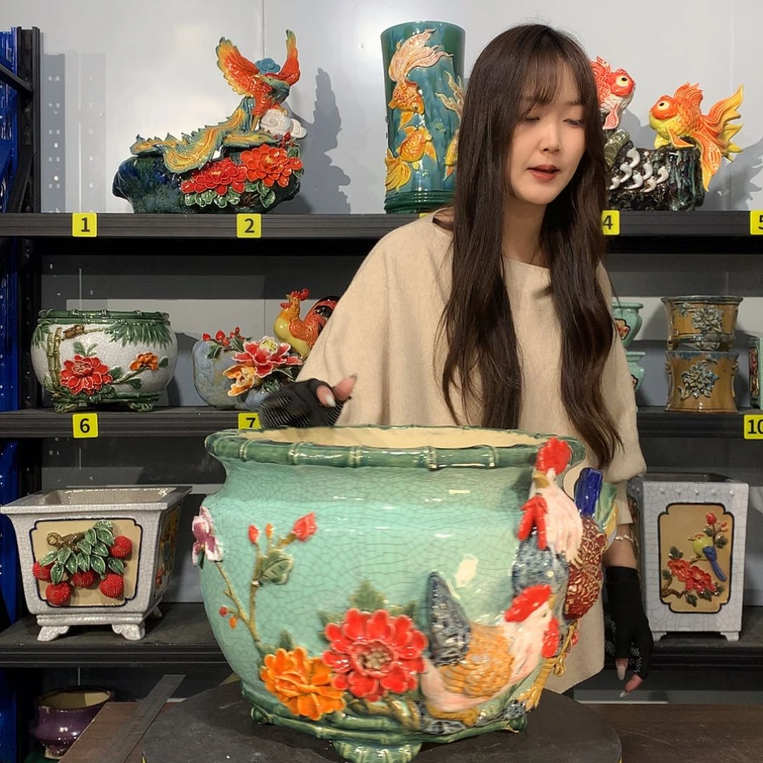 物***应高温烧制石湾盆花盆