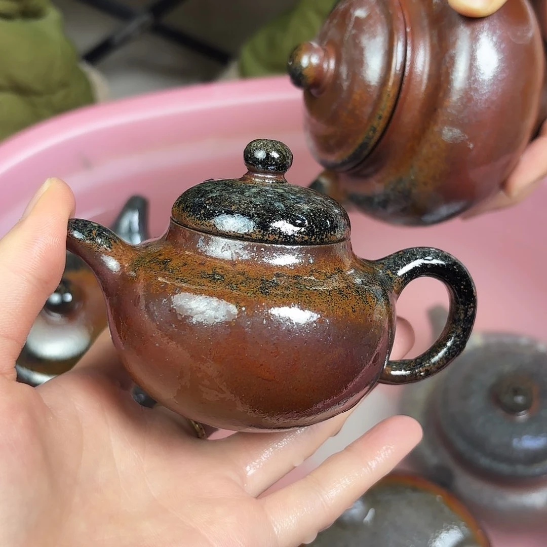 壶柴烧紫砂小莲子