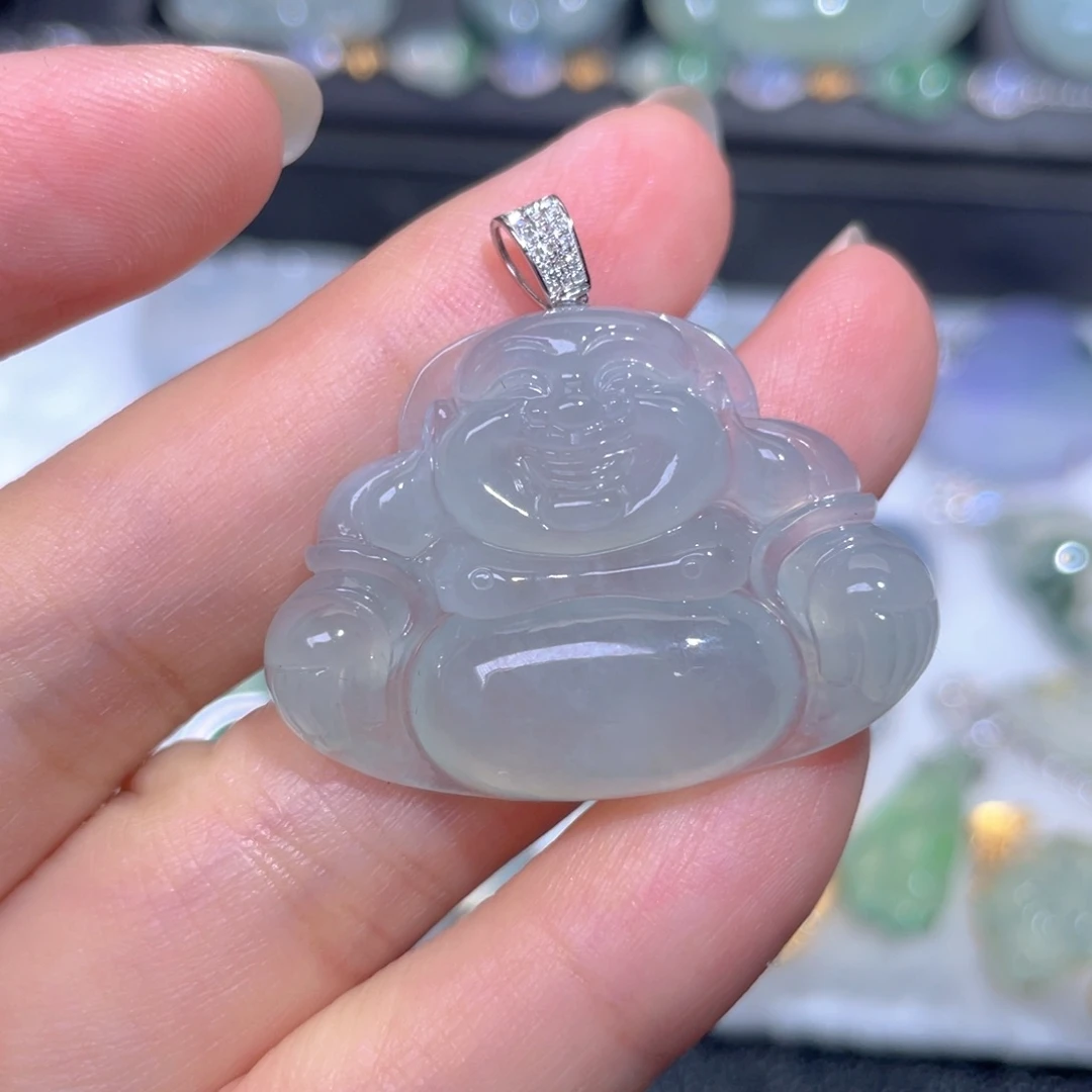 颈饰18K金镶嵌翡翠翡翠