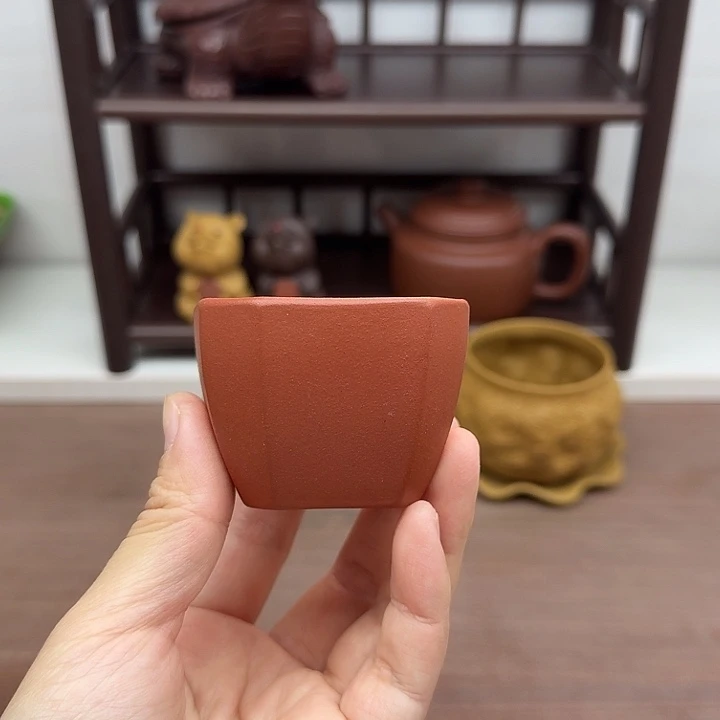 紫砂茶案一对四方杯