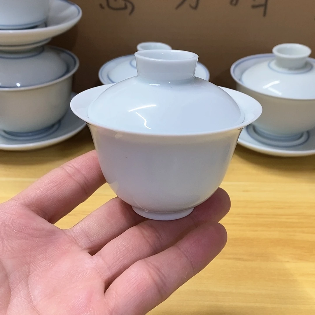 天青色二才盖碗（瑕）100