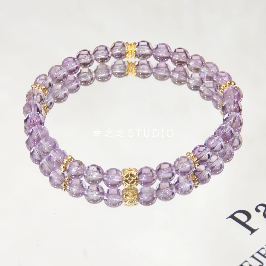 s1604【紫来柴】天然紫塔晶手串精致百搭设计款手链 多样性发其一