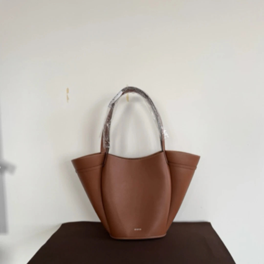 牛皮菜篮子单肩托特手提式磁扣单肩包