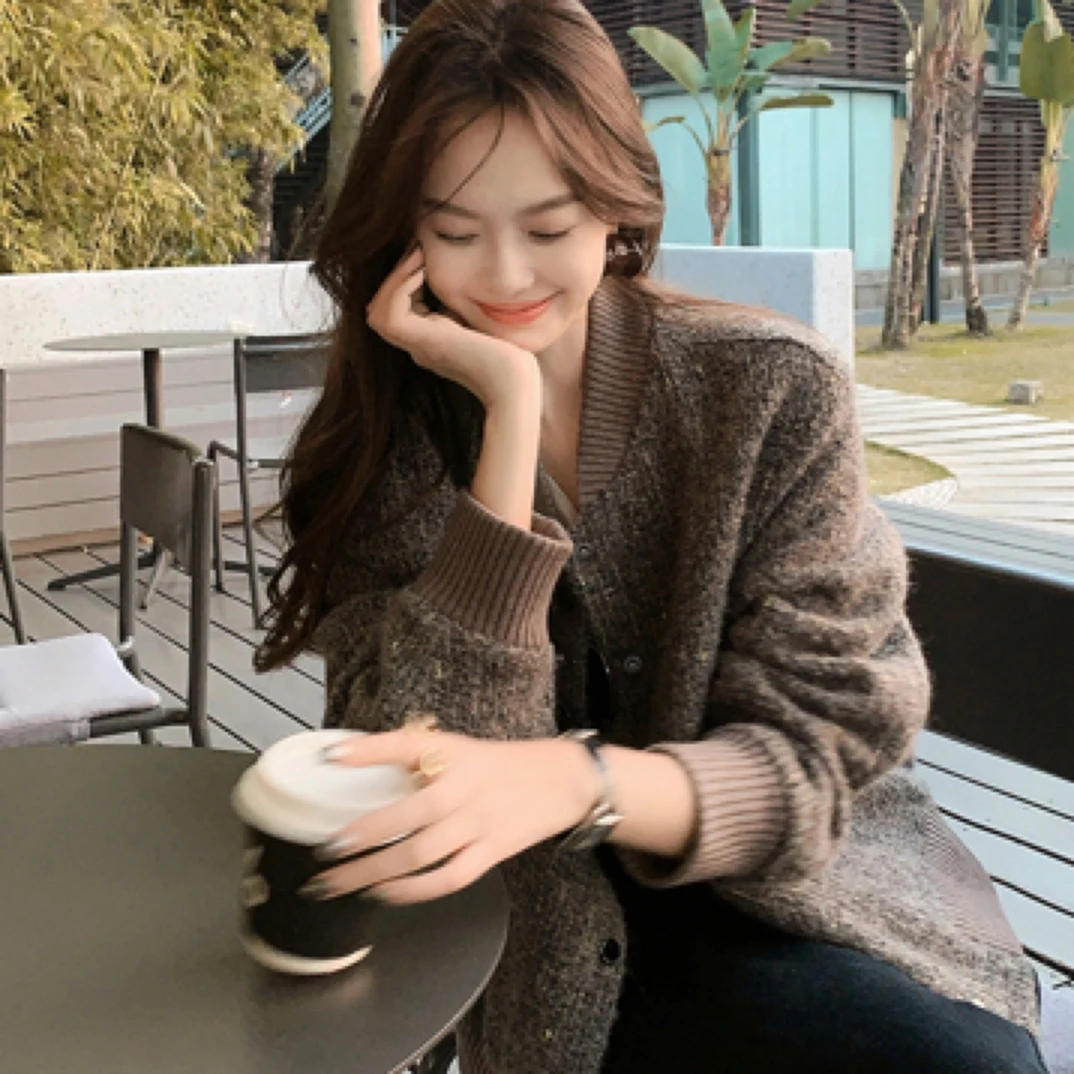 美洋MEIYANG【现货】花鹿外套 羊毛羊驼毛*混色花纱棒球领双面呢