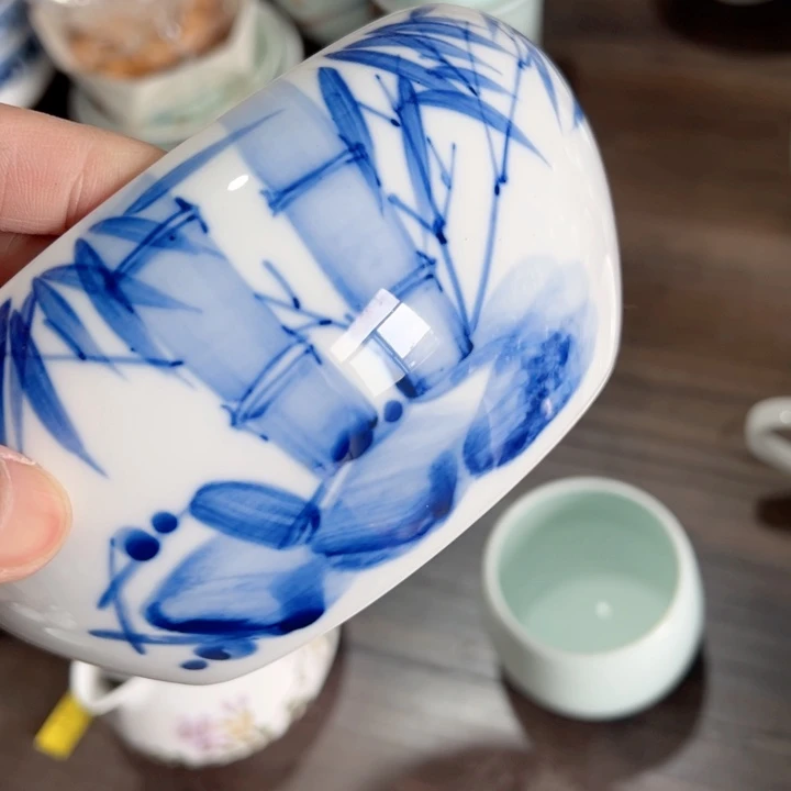 杯手绘六寸水洗微瑕