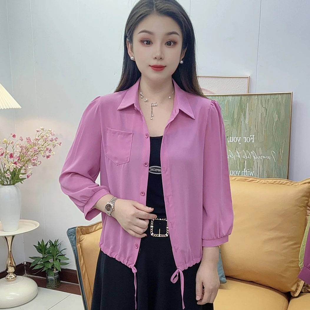 2025夏季防晒新款女装上衣纯色洋气轻薄遮阳百搭时尚女士显瘦外套