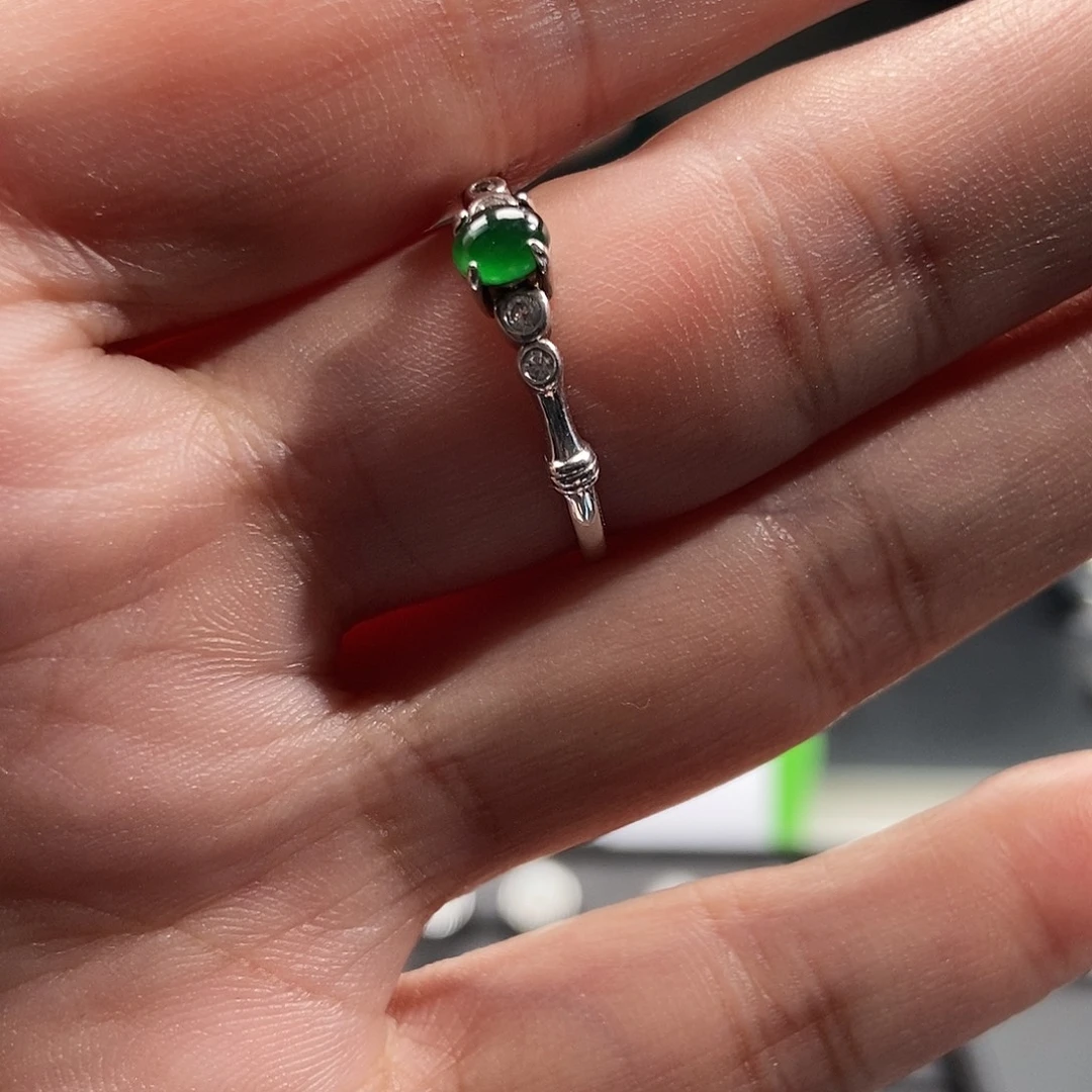 翡翠银S925镶嵌戒指