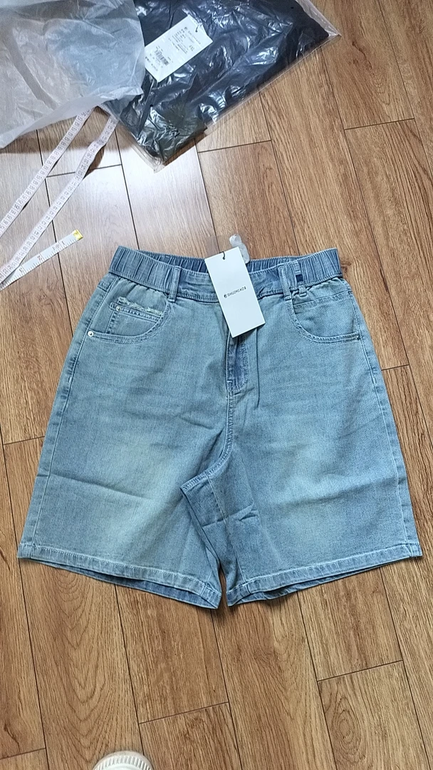 水淼2025夏季新款牛仔薄料中裤0742