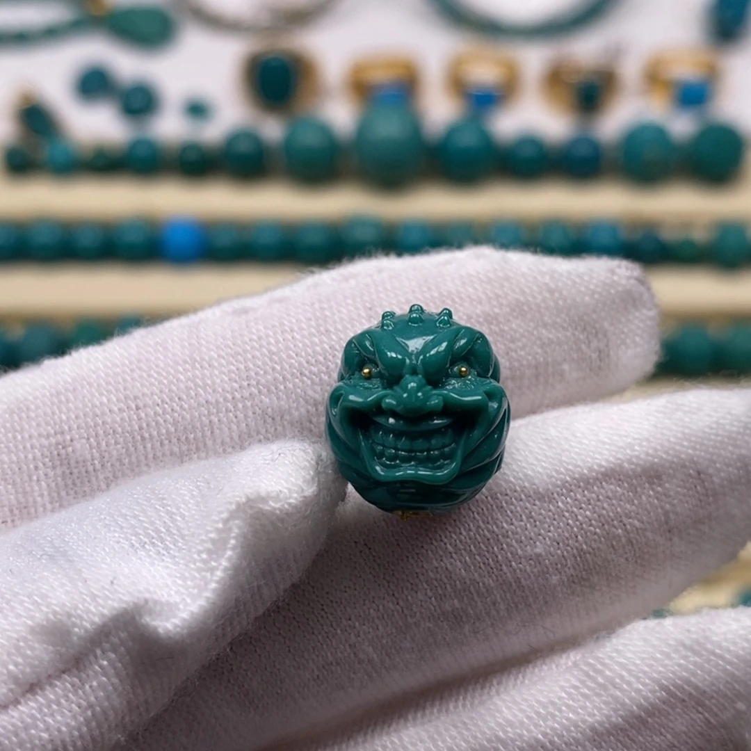 绿松石未镶嵌珠宝奇石恶僧12mm