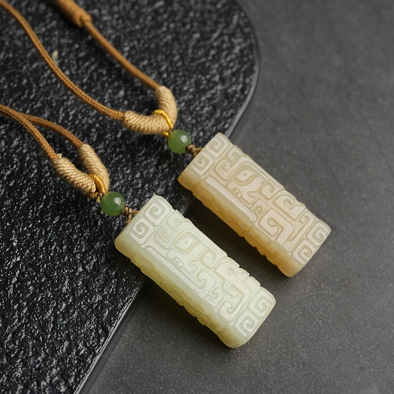 【鑫浩矿业】新疆和田玉-破军饕餮纹挂件一件多样性发一件