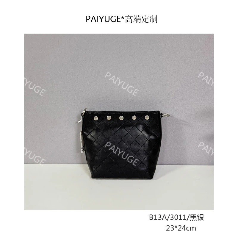 ZB13A/3011/黑银 paiyuge高端订制百搭女士手提斜挎包 2272