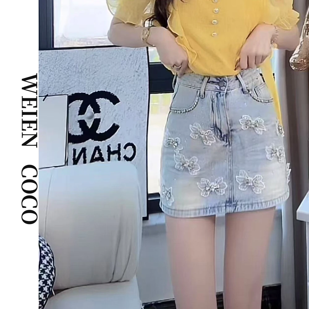 【薇恩COCO】蕾丝做旧显瘦高腰牛仔短裤百搭春夏时尚个性短裤K4079