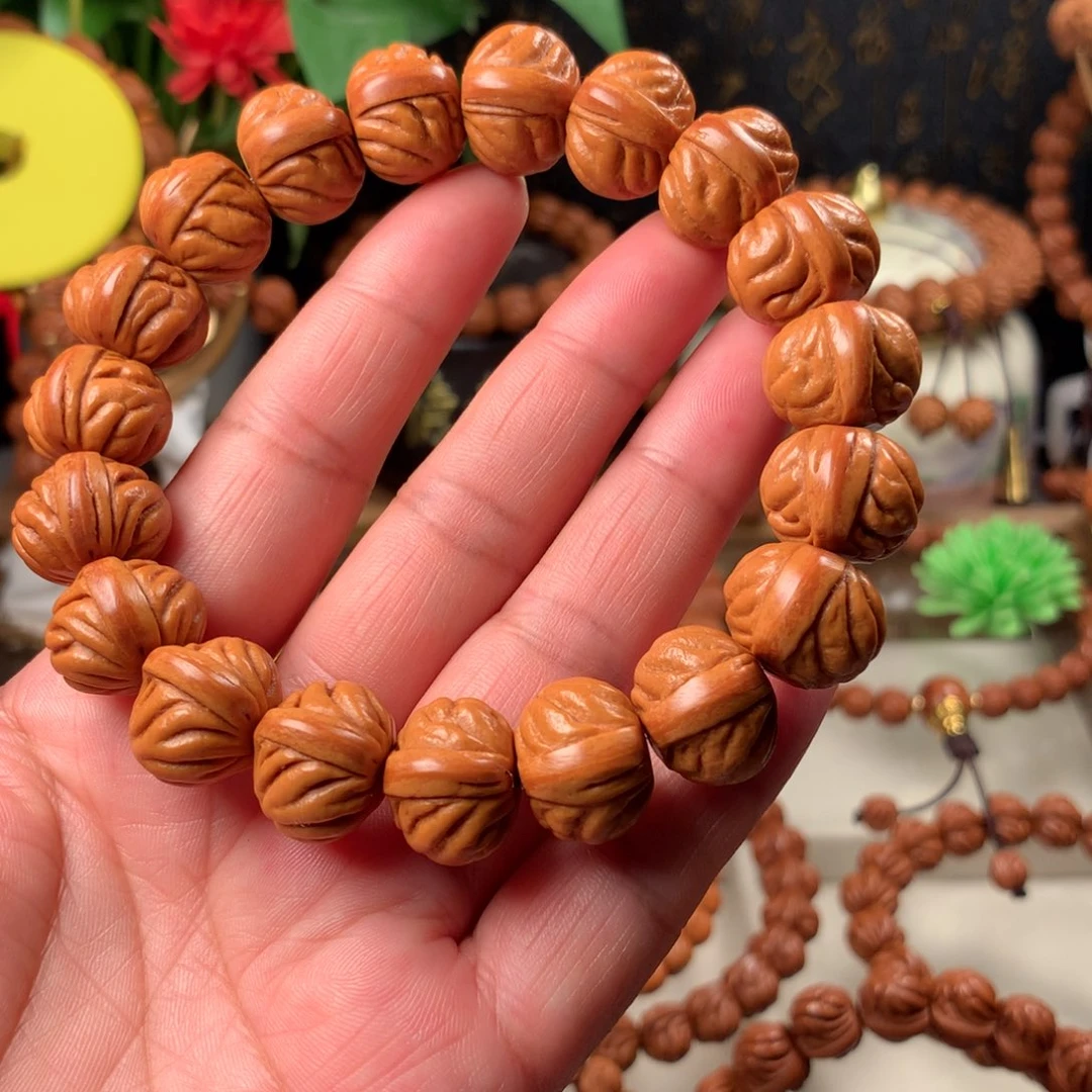 吊坠桃核玉脊龙手串16