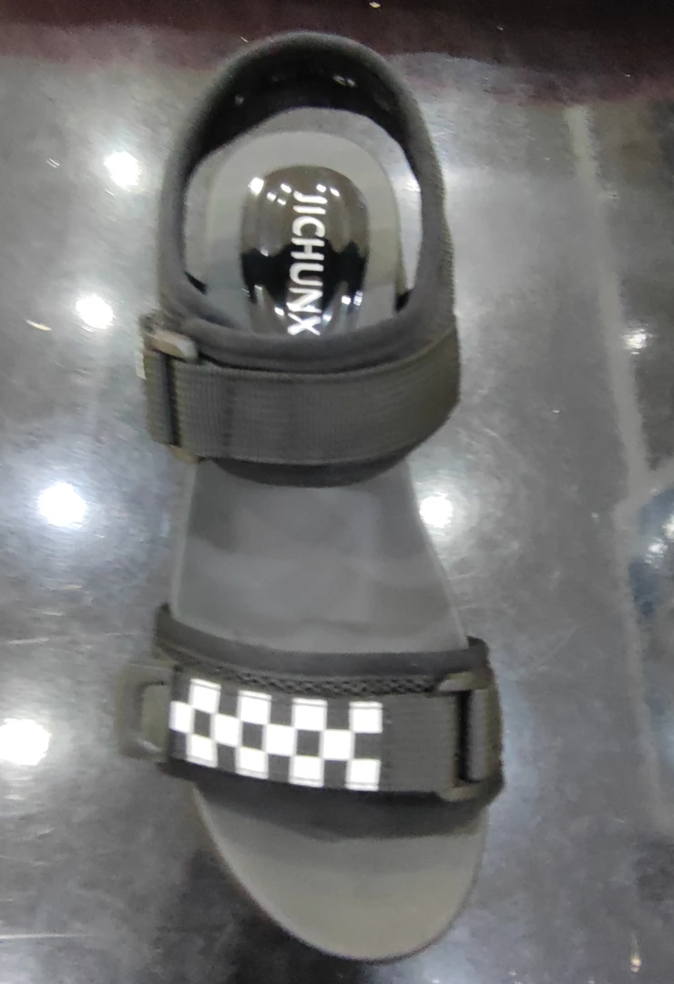 女断码清仓女凉鞋一字式扣带魔术贴休闲凉鞋包脚显瘦夏季黑色平底