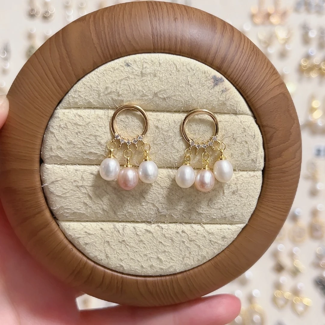 银S925镶嵌淡水珍珠原创手作