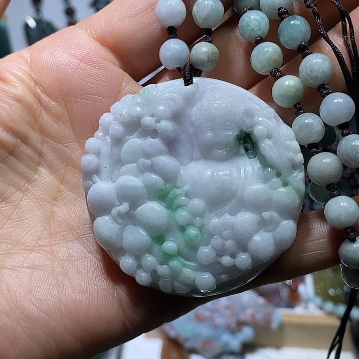翡翠未镶嵌吊坠(赠链)