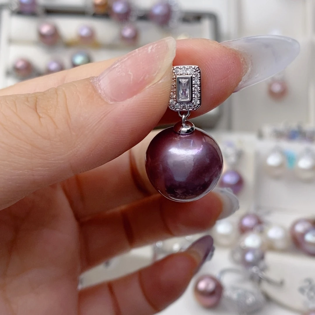 淡水珍珠银S925镶嵌吊坠(赠链)不****賊