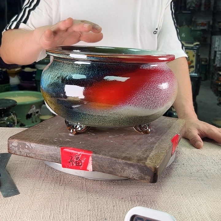 泳坤堂石湾盆老*陶瓷