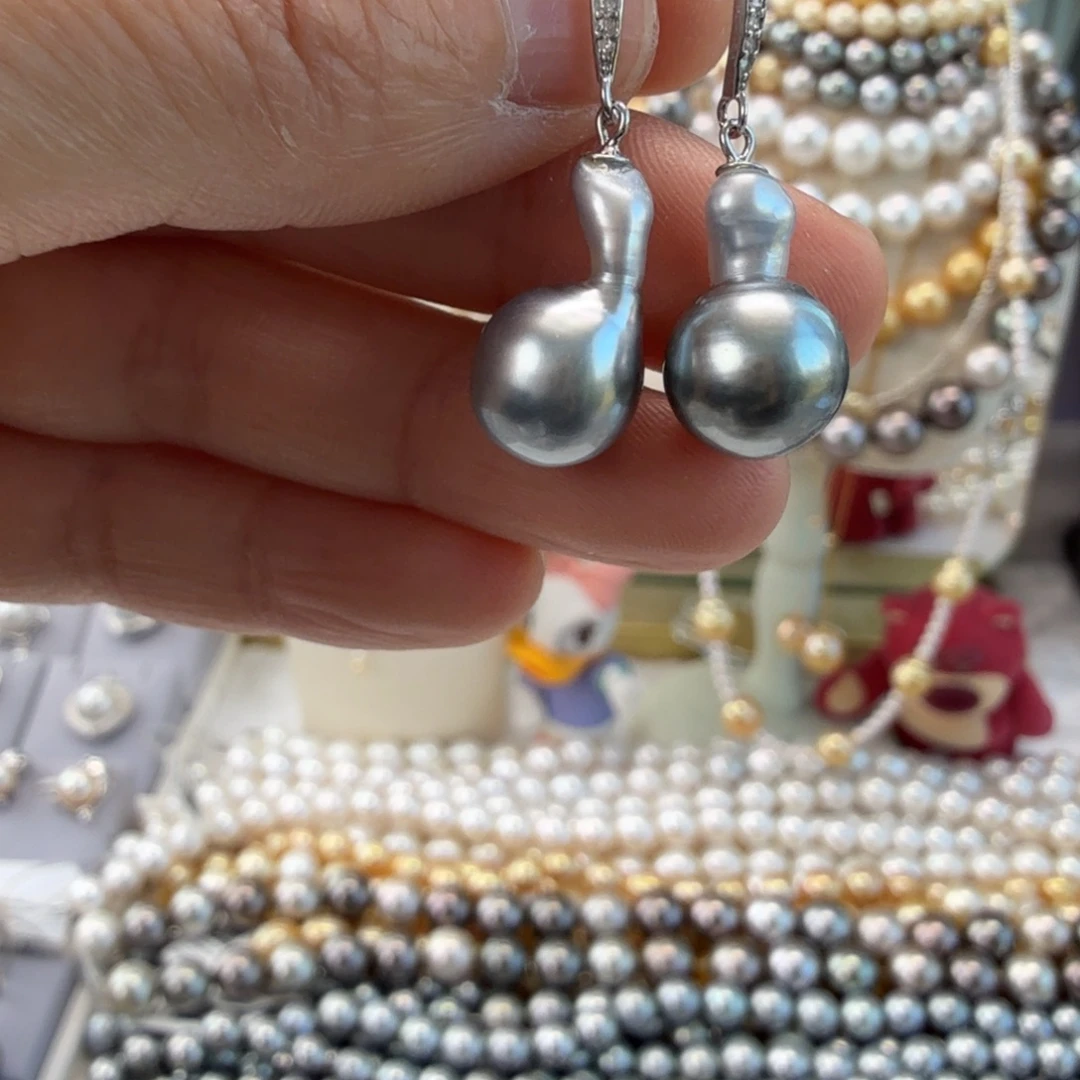 耳饰海水珍珠银S925镶嵌