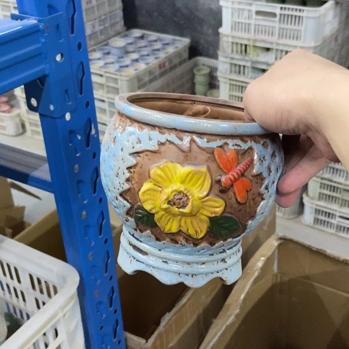 陶瓷花盆单场满9.9发13*13蓝