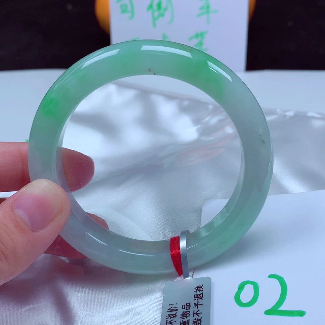 未镶嵌手镯翡翠缅甸天然A货翡翠手镯56.7