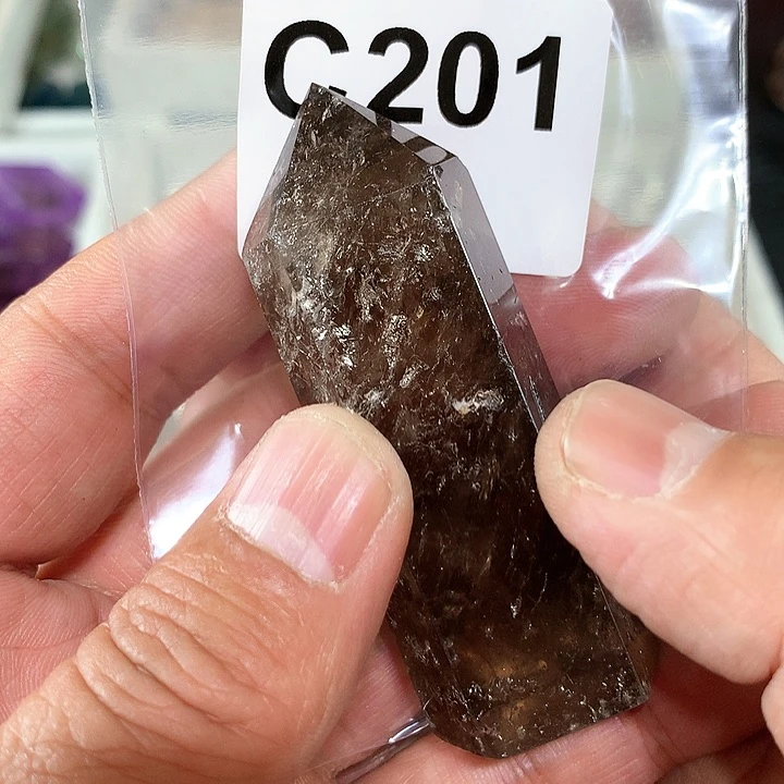 烟晶天然水晶柱子C201未镶嵌?****?