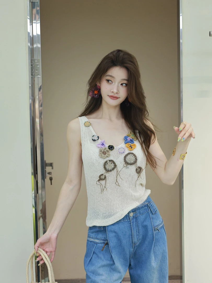 SHELLE ARTISTE干杯吧钩花背心