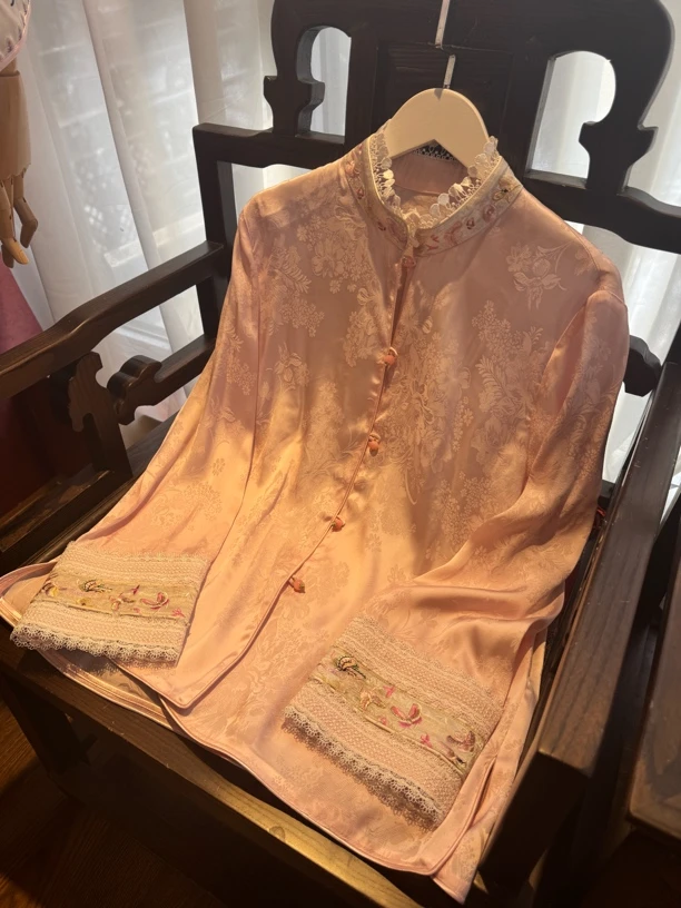 『青烟』早春新款原创设计高端重工刺绣新中式国风女装百搭衬衫