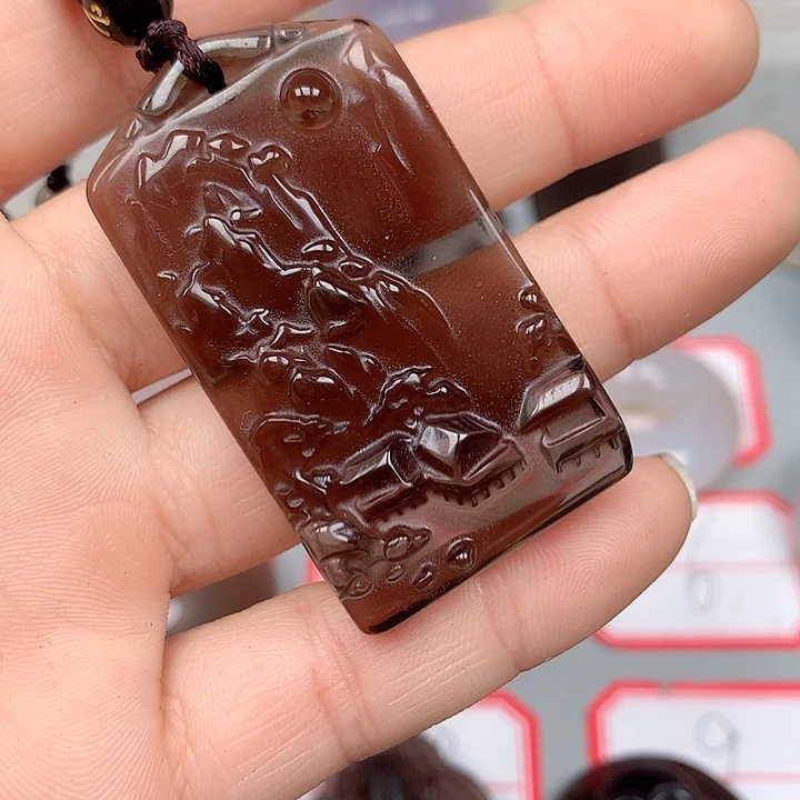 黑曜岩未镶嵌颈饰吃**福