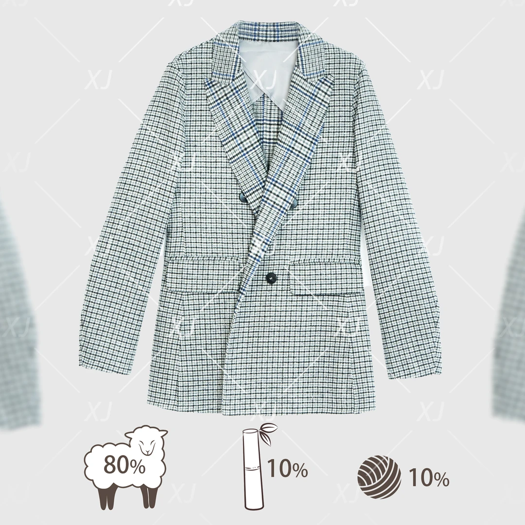 2025【千鸟格】经典女士长袖西装 百搭 收腰 显瘦 春夏季外套H22002