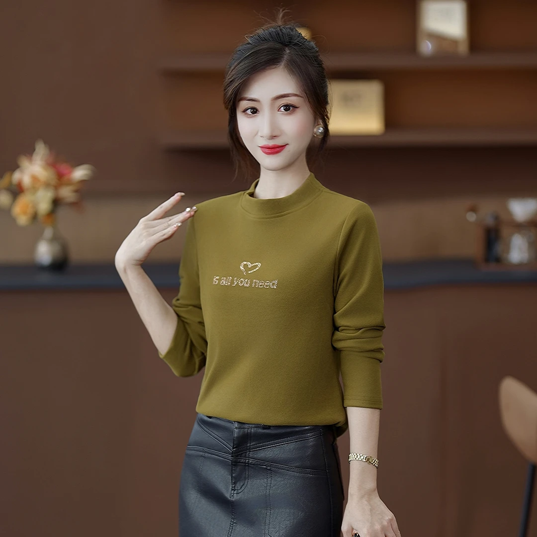 长袖t恤女装春秋2025年新款时尚洋气秋装打底衫小个子内搭上衣