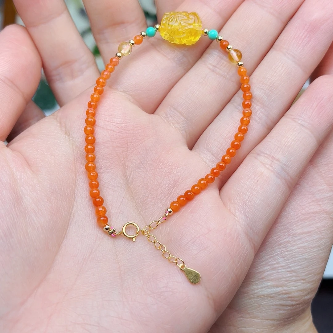 南红玛瑙未镶嵌手链06