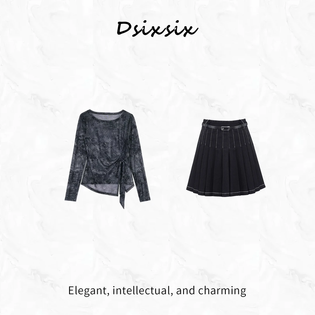 Yeah Me/也觅【墨枝摇曳】夏季新款优雅气质高级感百搭半身裙套装女