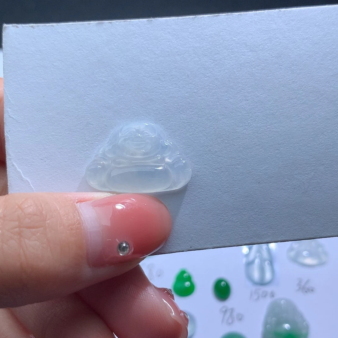 翡翠裸石翡翠高冰佛公翡翠