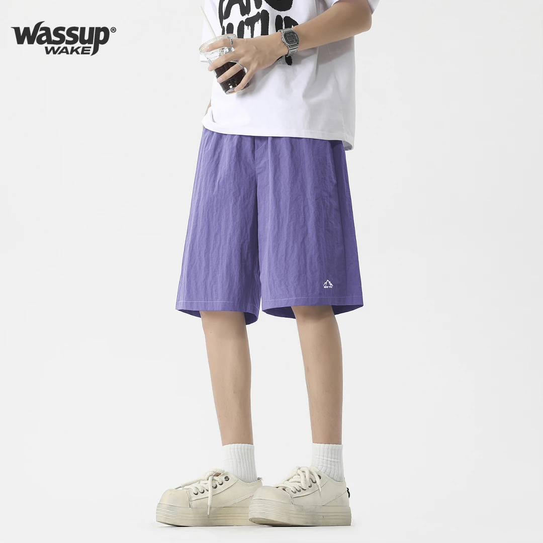 WASSUP WAKE梭织伞兵短裤透气直筒百搭简约速干户外休闲五分裤男