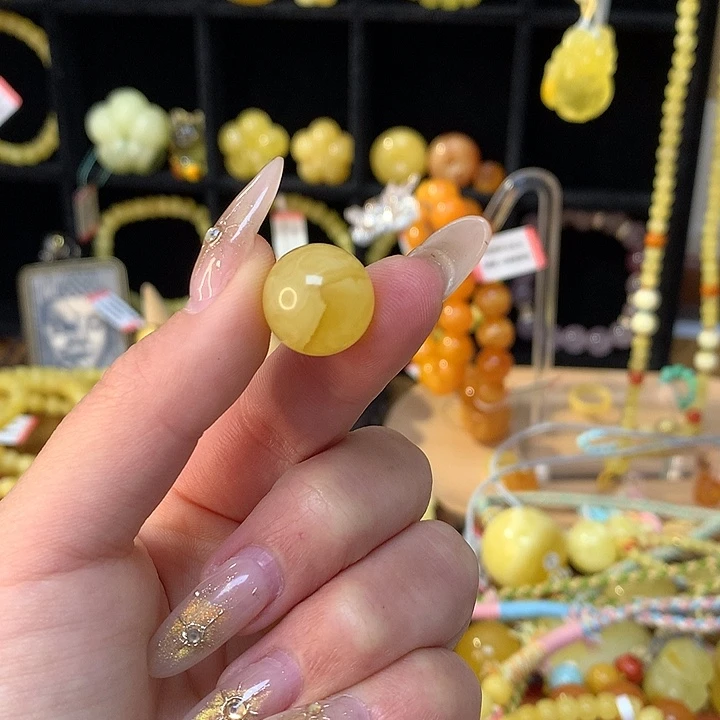 琥珀手链未镶嵌蜜蜡手串圆珠