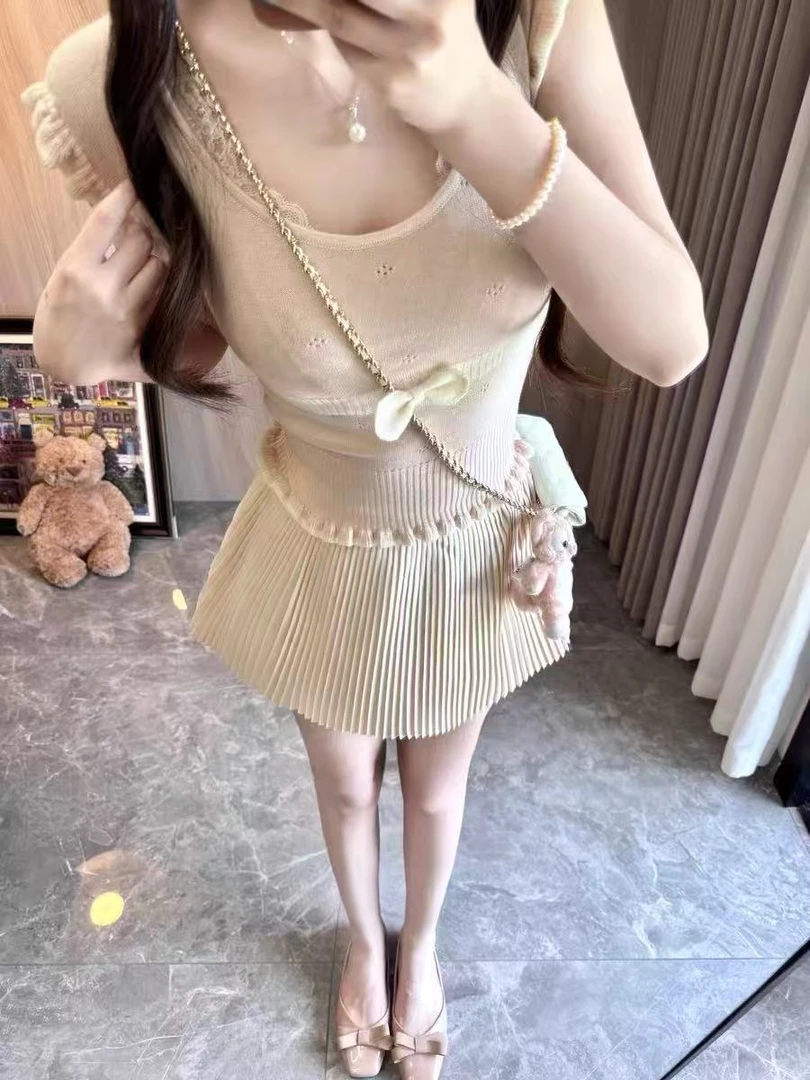 甜美纯欲针织衫上衣洋气甜美夏季