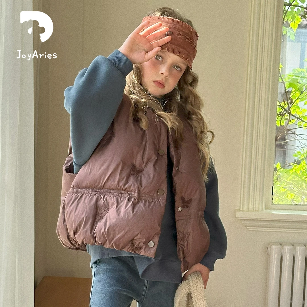 Joy Aries白羊座童装儿童羽绒马甲2025冬季新款宽松保暖百搭时尚