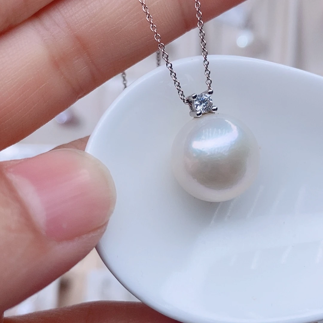 项链银S925镶嵌淡水珍珠晚*呀