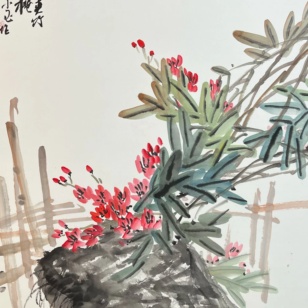 张大风艺术馆  欧亮月绘画作品《夹竹桃》Y77，尺寸68X68cm