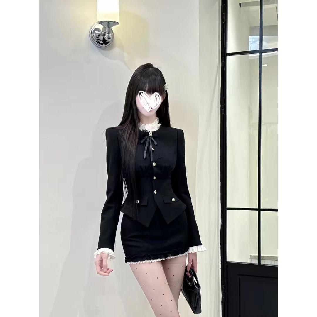 法式富家千金小香风气质套装女秋冬2025新款短外套半身短裙两件套