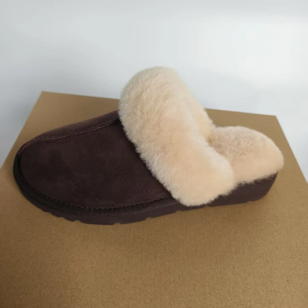 JUMBO/简帛【断码撤柜】冬季羊皮毛一体家居拖鞋C2511