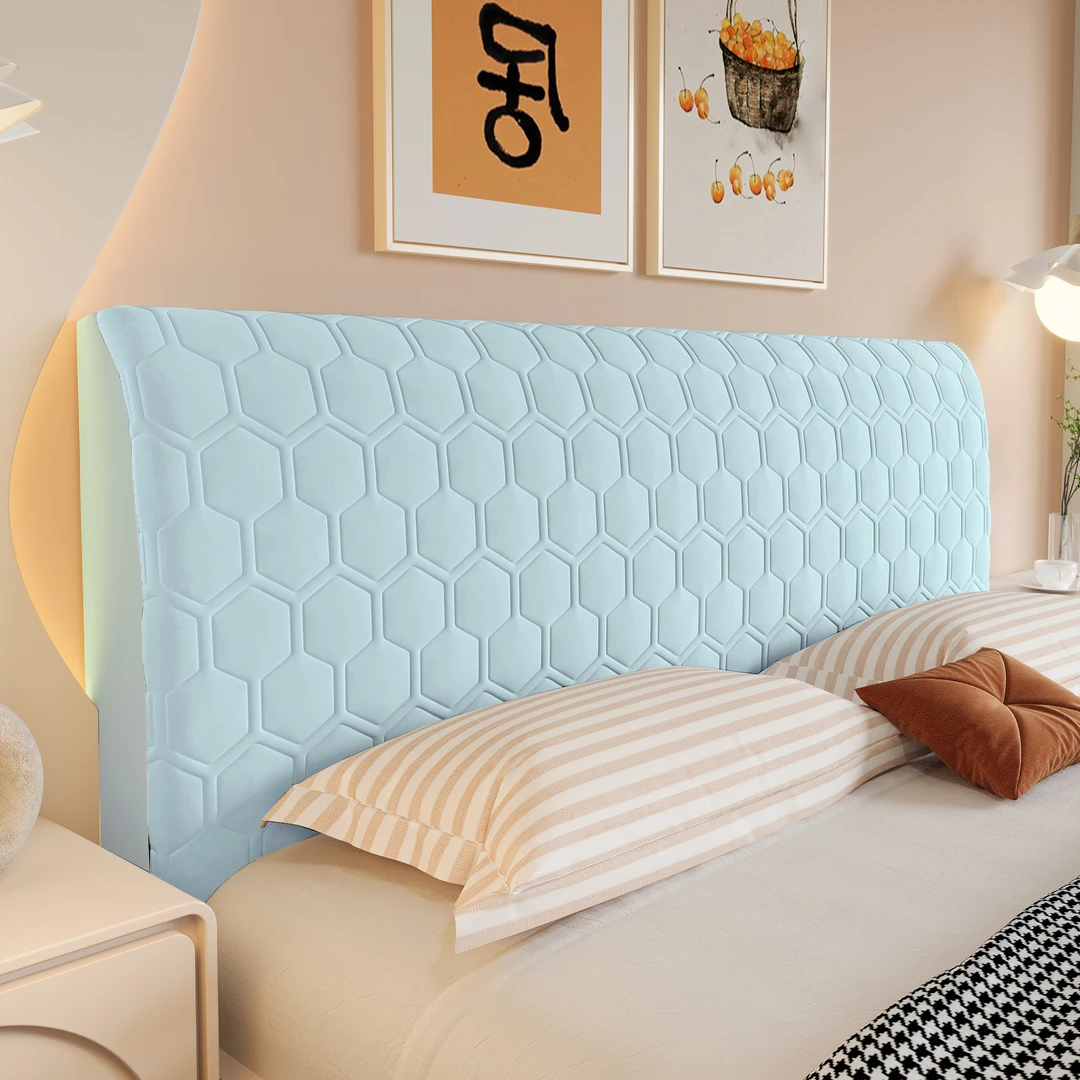 北极绒新款水晶绒夹棉床头套加厚软包防撞保护罩护腰防撞旧床头