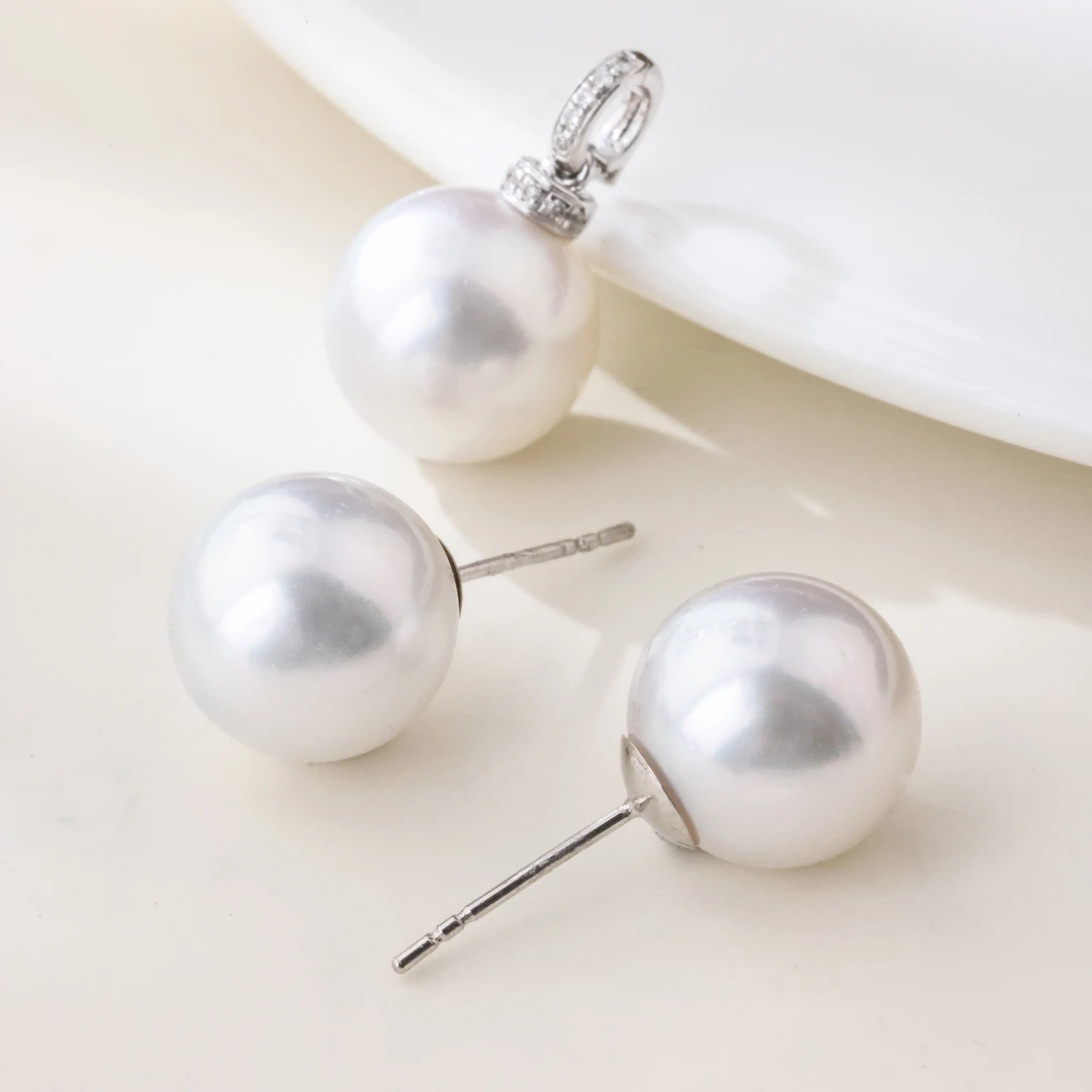 【举石臻选】TA1231-1148-45珍珠耳饰+吊坠18k（一套/约9mm+）H