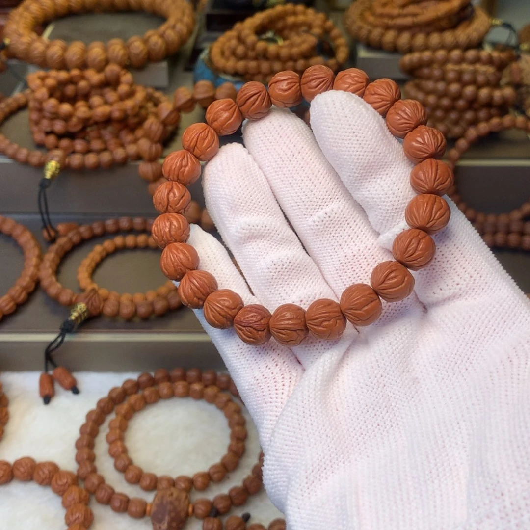 寄***行手串桃核秦岭龙纹