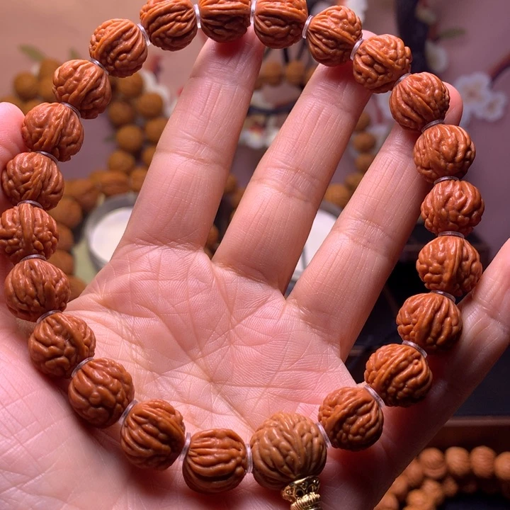 桃核手串奋****8龙纹桃核