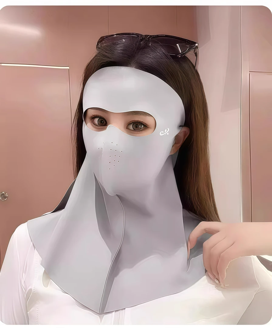 夏季新款UFP防晒面罩护颈脖一体防紫外线开车透气女脸基尼口罩女