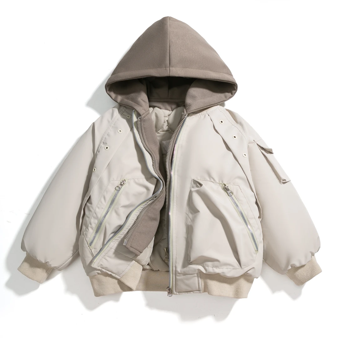 男童加厚派克服外套冬款2025新款加厚中大童冲锋衣保暖棉衣棉服