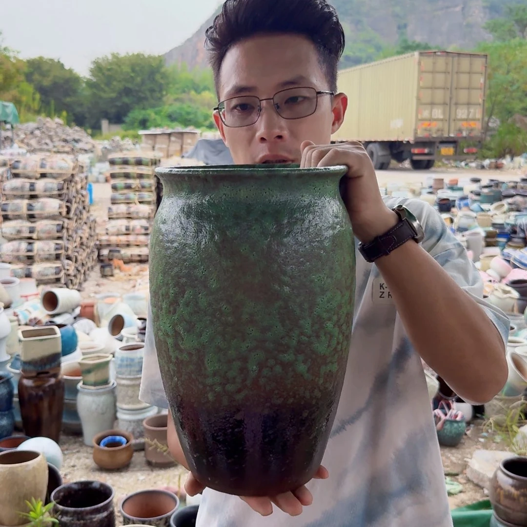 紫砂花盆口20高33（一个牛油果老庄